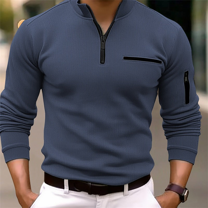 Marco | Moderna Funzionale Camicia Maniche Lunghe con Zip