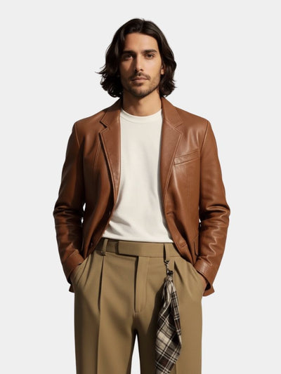 Enzo Vallini  Giacca  in Pelle Raffinata