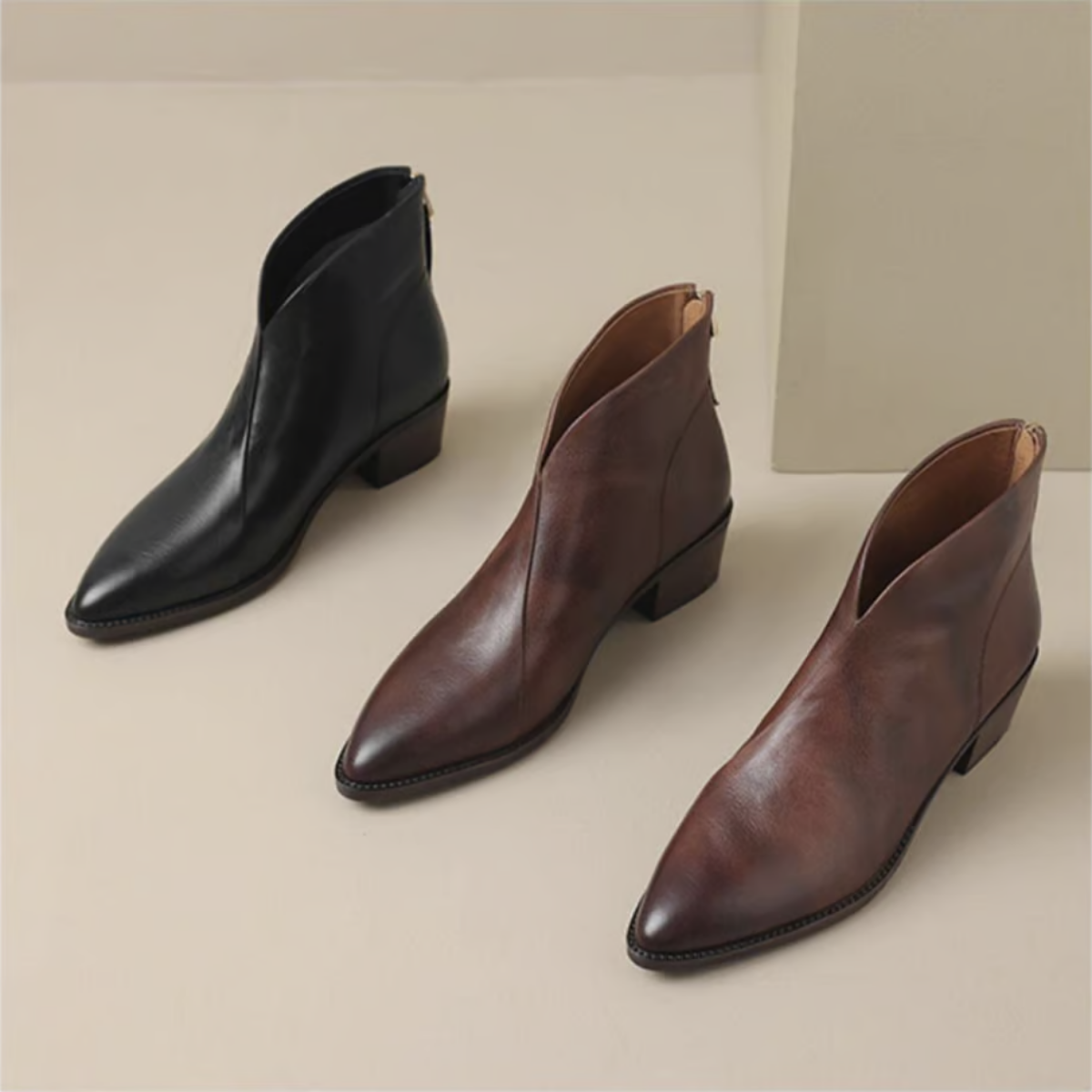 Flavia | Eleganti Confortevoli Stivaletti con Tacco Basso