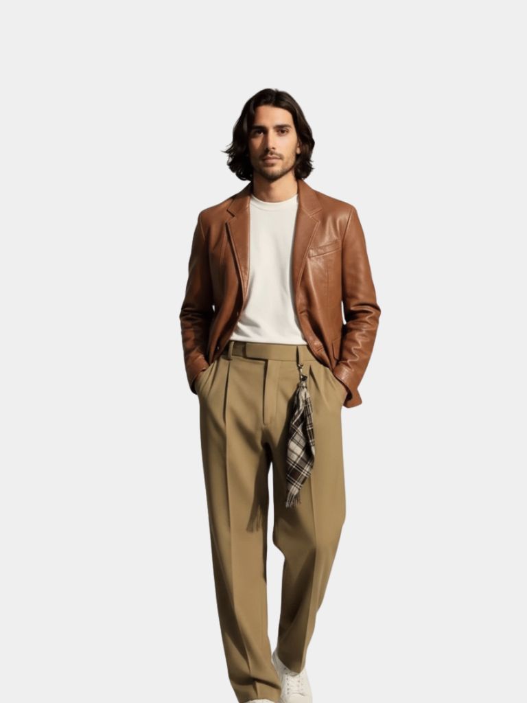 Enzo Vallini  Giacca  in Pelle Raffinata