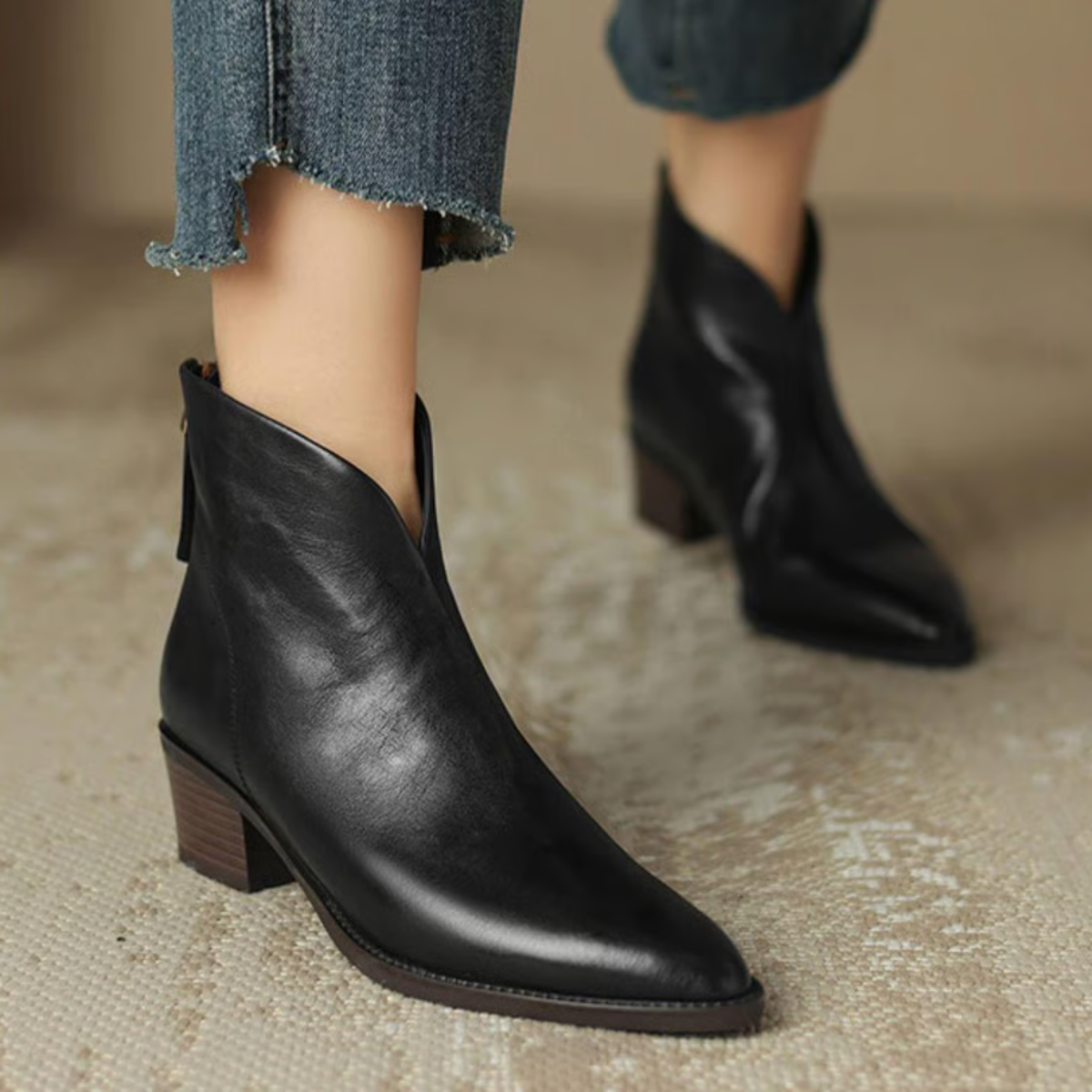 Flavia | Eleganti Confortevoli Stivaletti con Tacco Basso