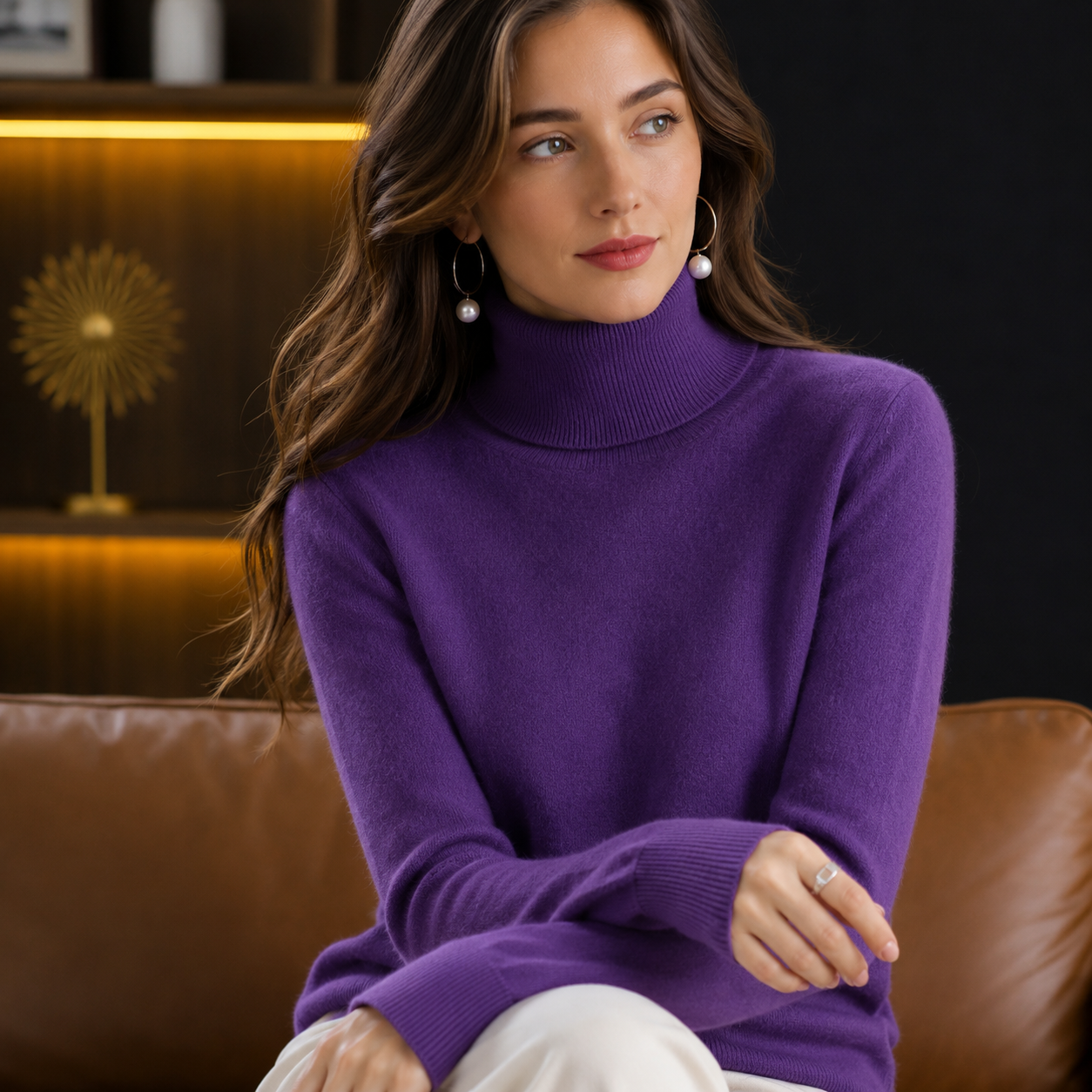 Aurelia Maglione Dolcevita Donna in Cashmere | Maglia Morbida e Calda