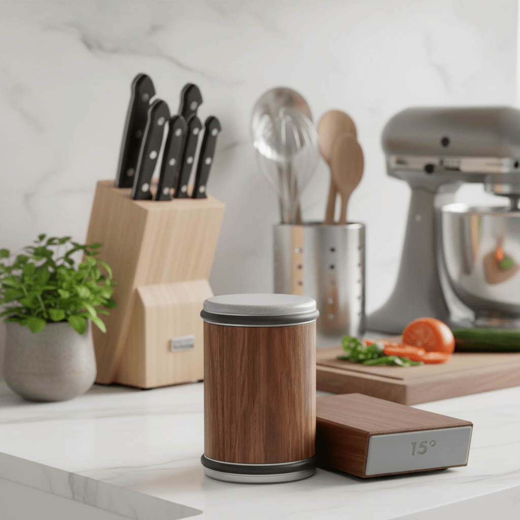 Affilacoltelli Professionale con Rullo Diamantato e Guida Magnetica | Affilatore Coltelli per Affilatura Veloce e Precisa in Cucina 0