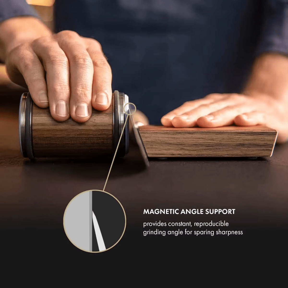 Affilacoltelli Professionale con Rullo Diamantato e Guida Magnetica | Affilatore Coltelli per Affilatura Veloce e Precisa in Cucina 2