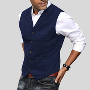 Alberto | Elegante Gilet Bordeaux in Tweed a Spina di Pesce per Uomo 8