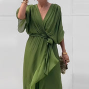 Allegra | Elegante Abito Midi con Scollatura a V per Cerimonia 1
