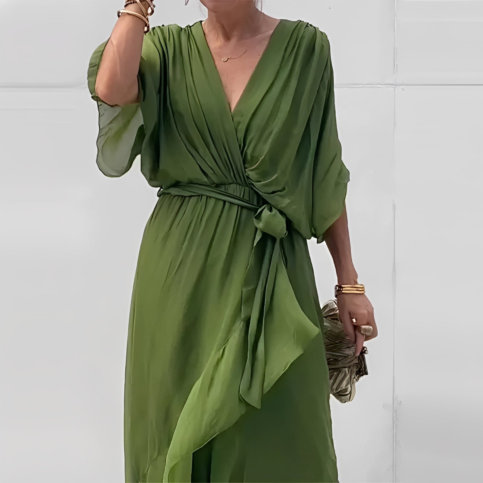 Allegra | Elegante Abito Midi con Scollatura a V per Cerimonia 1