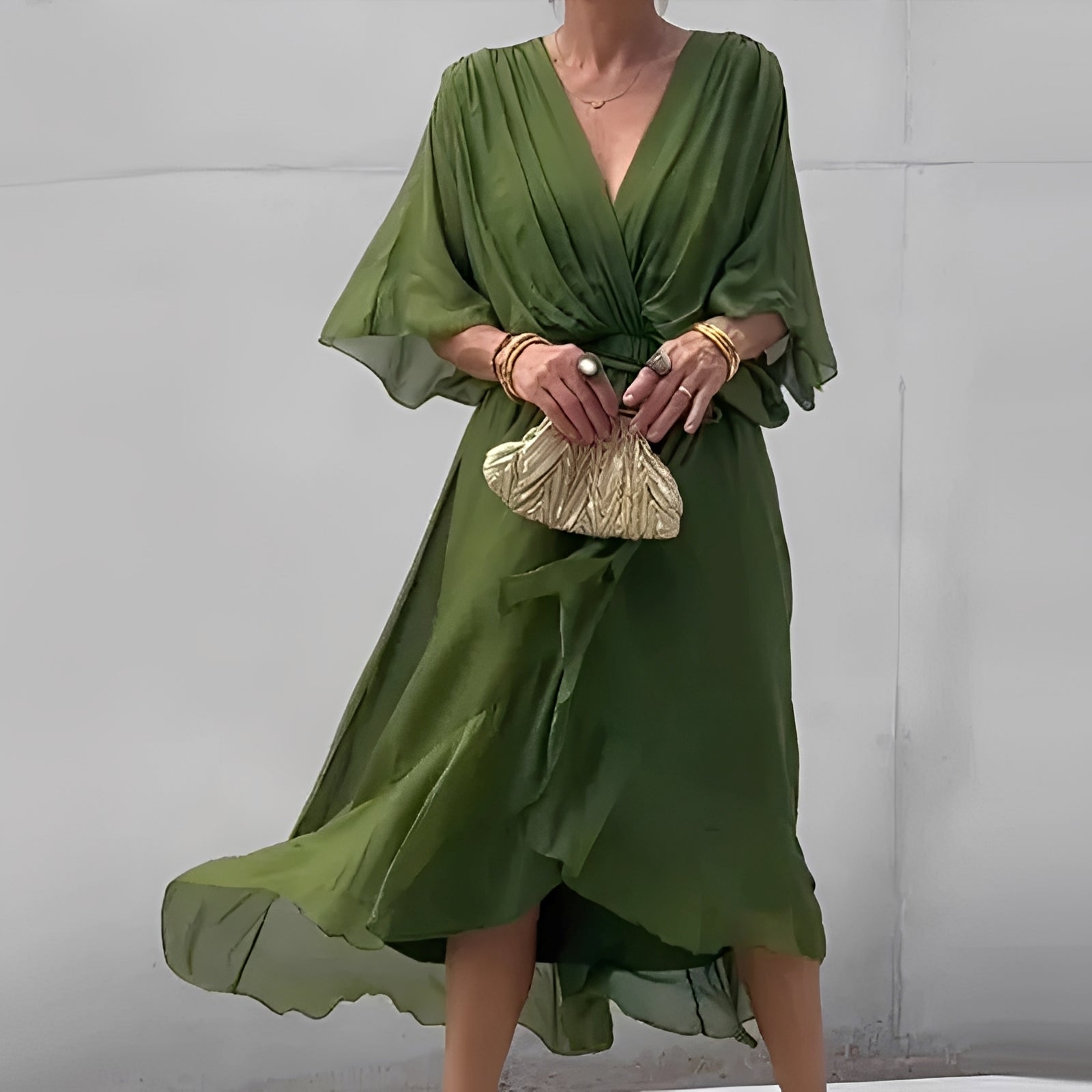Allegra | Elegante Abito Midi con Scollatura a V per Cerimonia 7