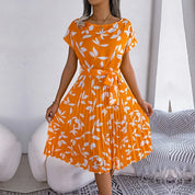 Ambra | Elegante Abito Midi Plissettato con Stampa Floreale 4