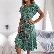 Ambra | Elegante Abito Midi Plissettato con Stampa Floreale 5