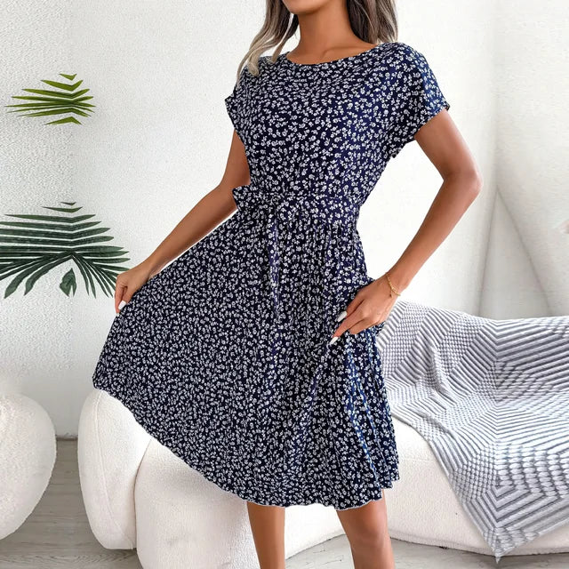 Ambra | Elegante Abito Midi Plissettato con Stampa Floreale 7