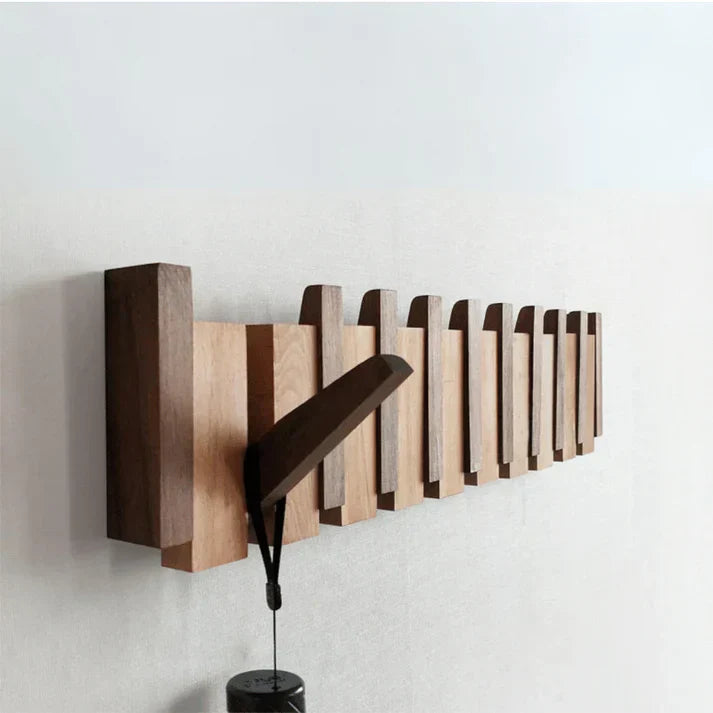 Appendiabiti Da Parete Elegante in Legno Ispirato al Pianoforte | Soluzione Salvaspazio per Cappotti e Accessori 2