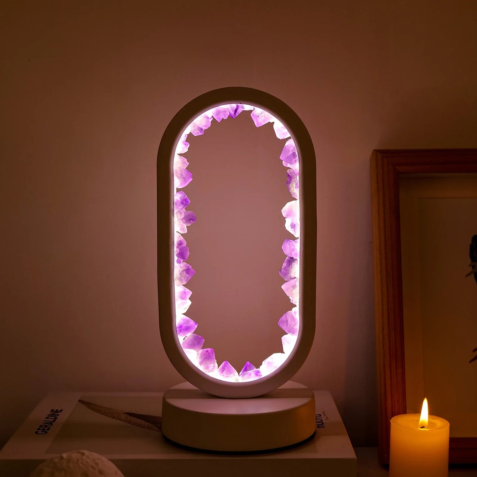 AuraStone | Elegant Natural Amethyst Relaxation Table Lamp 3