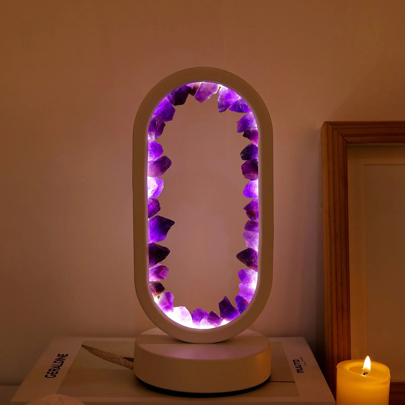 AuraStone | Elegant Natural Amethyst Relaxation Table Lamp 4