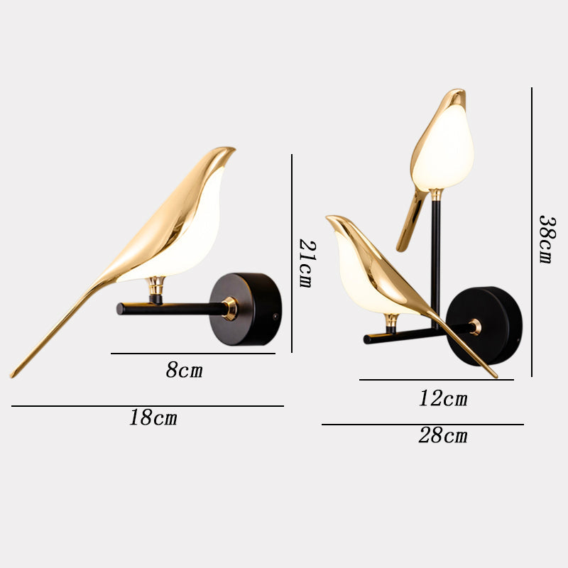AvianGlow | Elegante Lampada da Parete Moderna a Forma di Uccelli 7