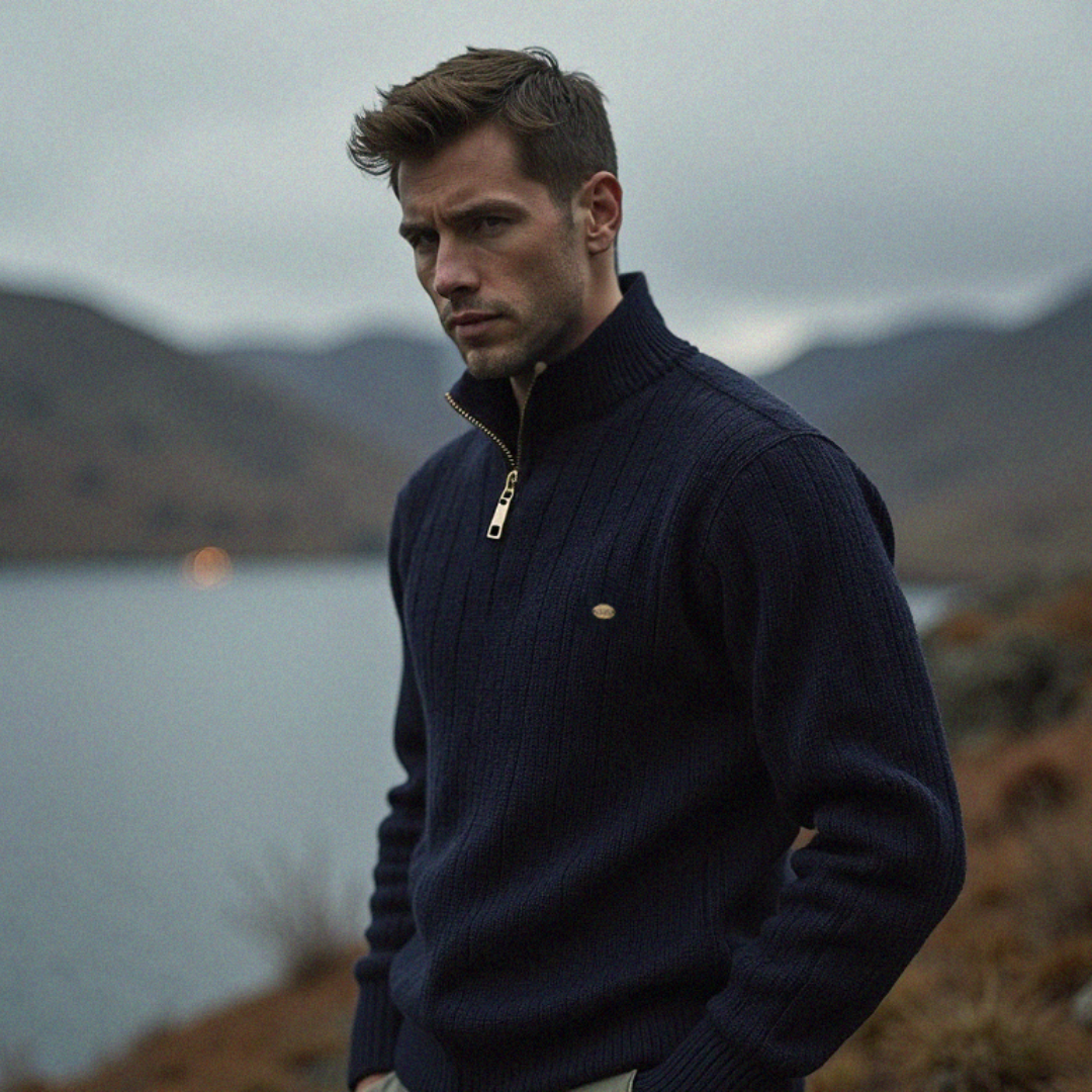 Enzo™ – Maglione a Maglia con Zip