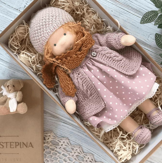 Bambola Waldorf Fatta a Mano con Materiali Naturali | Compagna Creativa per Giochi Sicuri 2