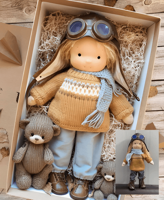 Bambola Waldorf Fatta a Mano con Materiali Naturali | Compagna Creativa per Giochi Sicuri 7