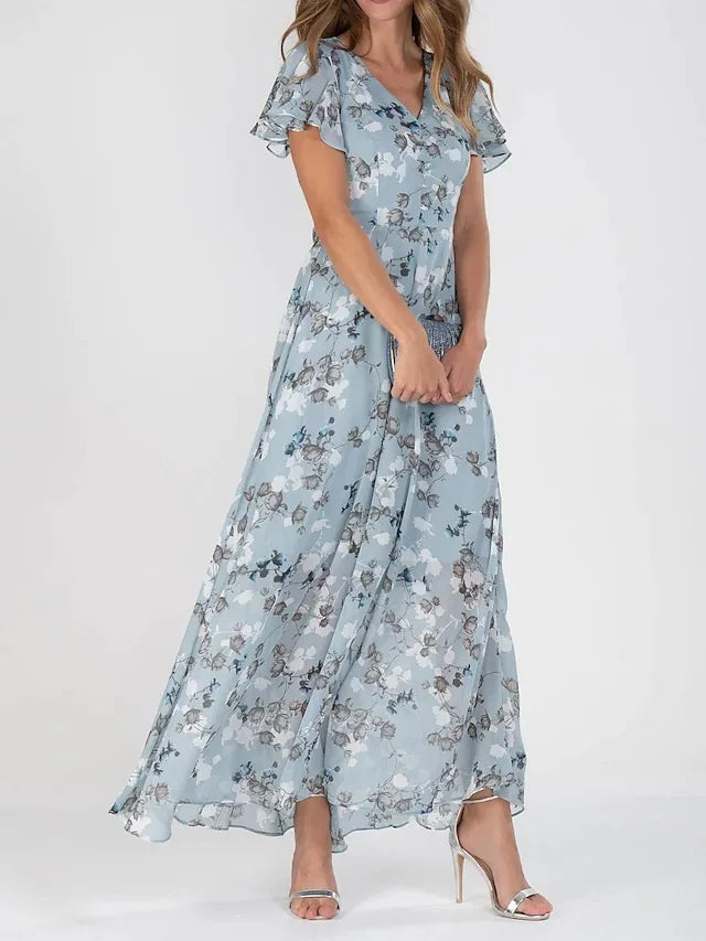 Camilla | Elegante Maxi Abito Estivo in Cotone Floreale 0