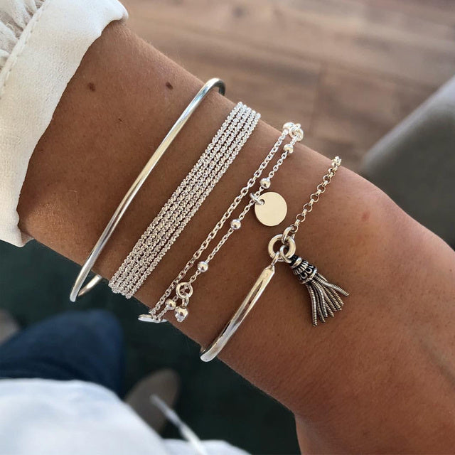 Caterina | Elegante Bracciale Boho in Argento con Ciondolo per Donna 0