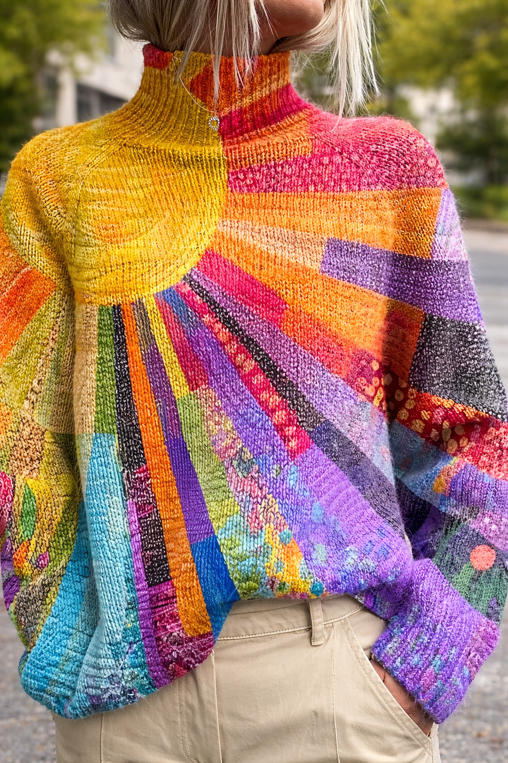 Chiara | Colorato Maglione a Collo Alto per Donna, Morbido e Confortevole