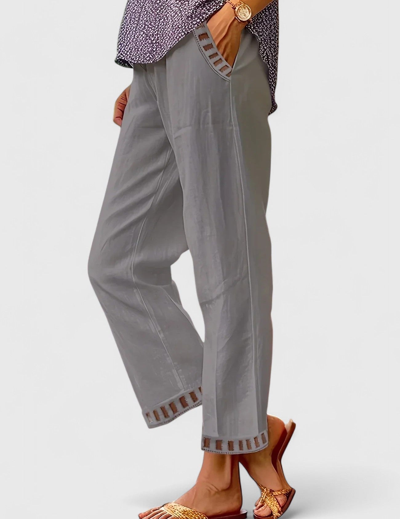 Clara | Pantaloni Corti Eleganti con Finiture a Contrasto | Comfort e Stile per Ogni Occasione 1