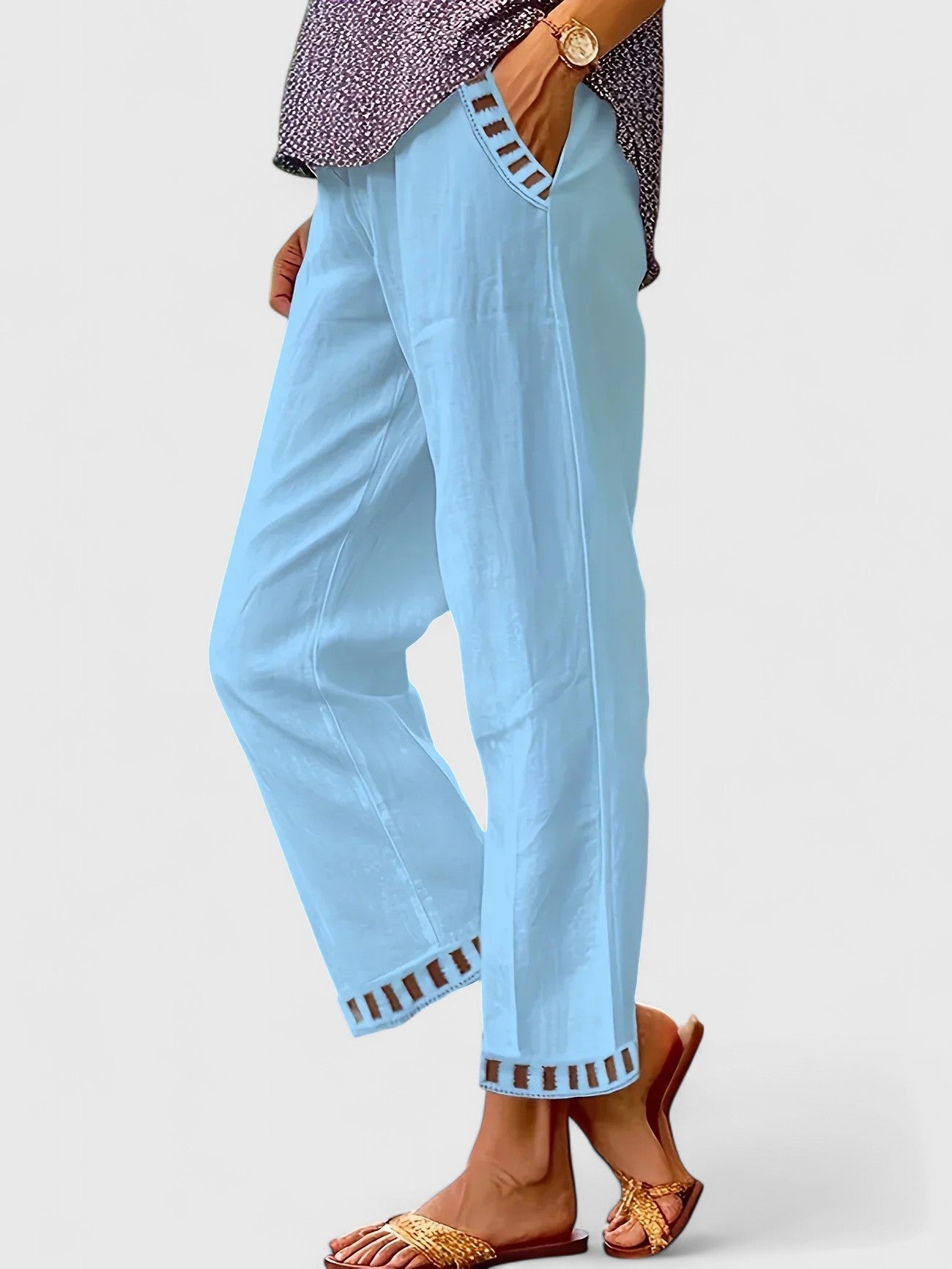 Clara | Pantaloni Corti Eleganti con Finiture a Contrasto | Comfort e Stile per Ogni Occasione 3