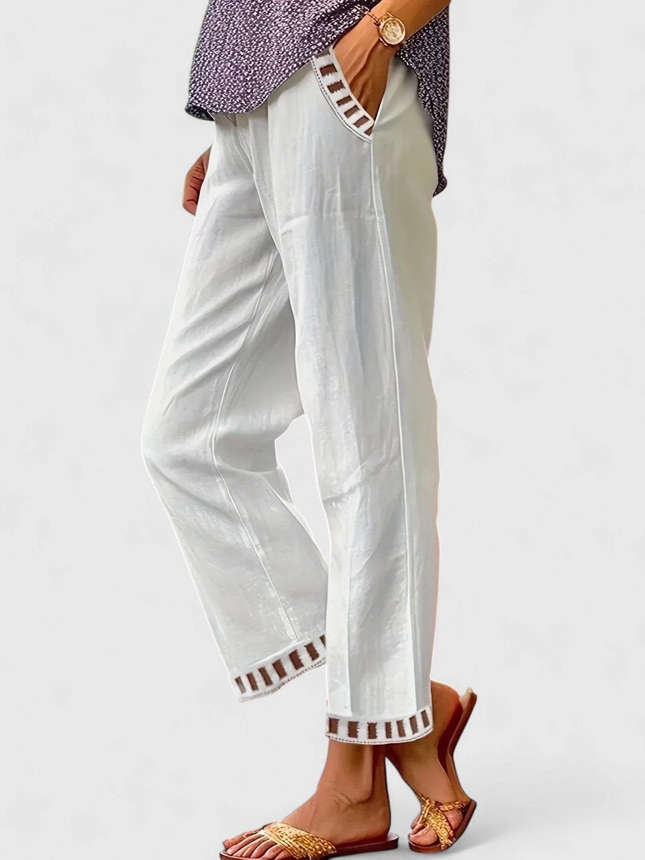 Clara | Pantaloni Corti Eleganti con Finiture a Contrasto | Comfort e Stile per Ogni Occasione 4