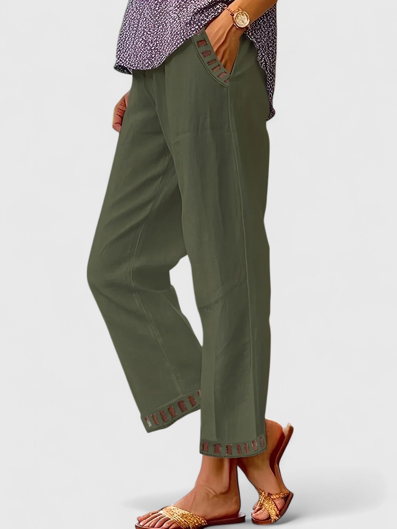 Clara | Pantaloni Corti Eleganti con Finiture a Contrasto | Comfort e Stile per Ogni Occasione 5