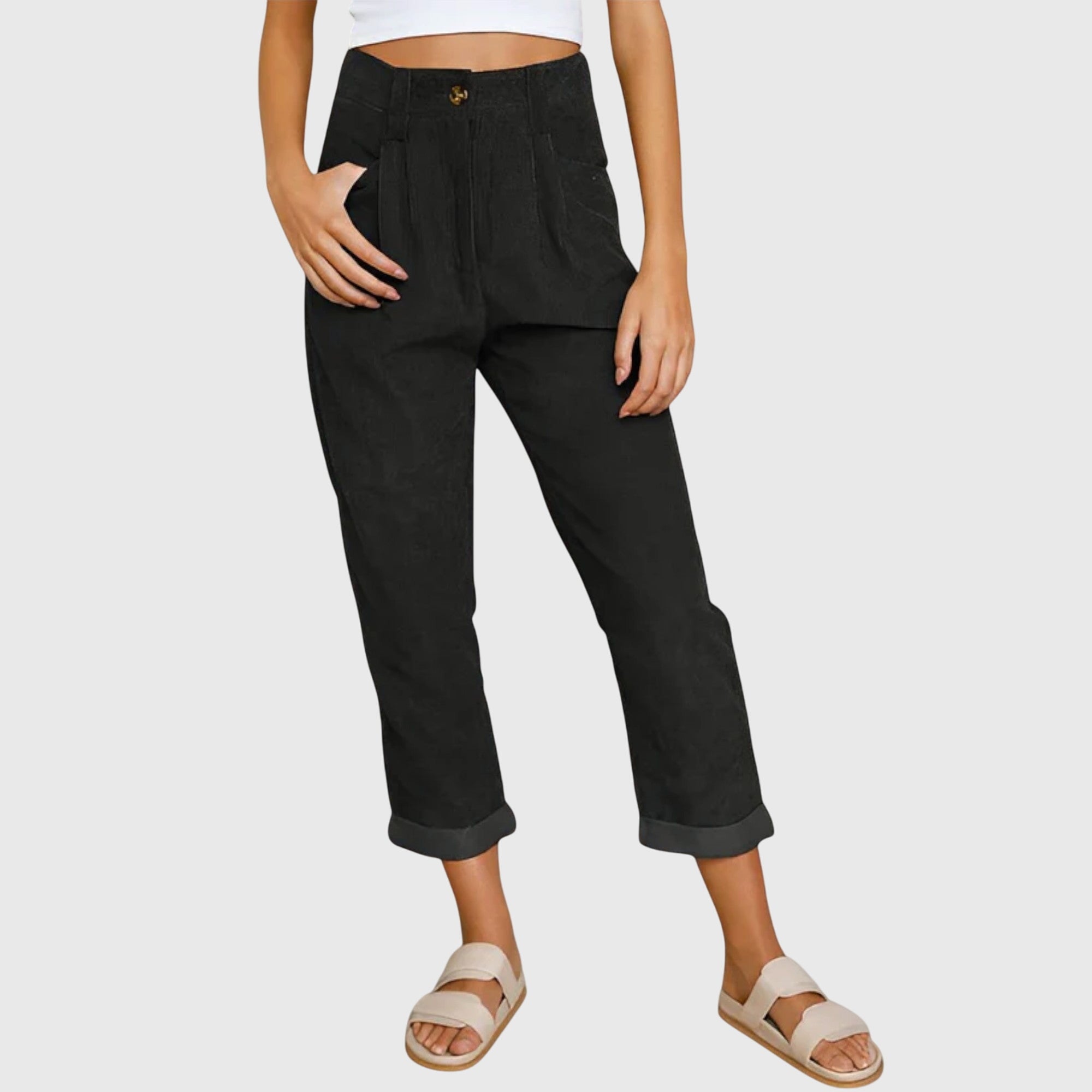 Clara | Pantaloni Moderni in Corda con Vestibilità Comoda | Stile Versatile per Uscite e Occasioni Formali 1