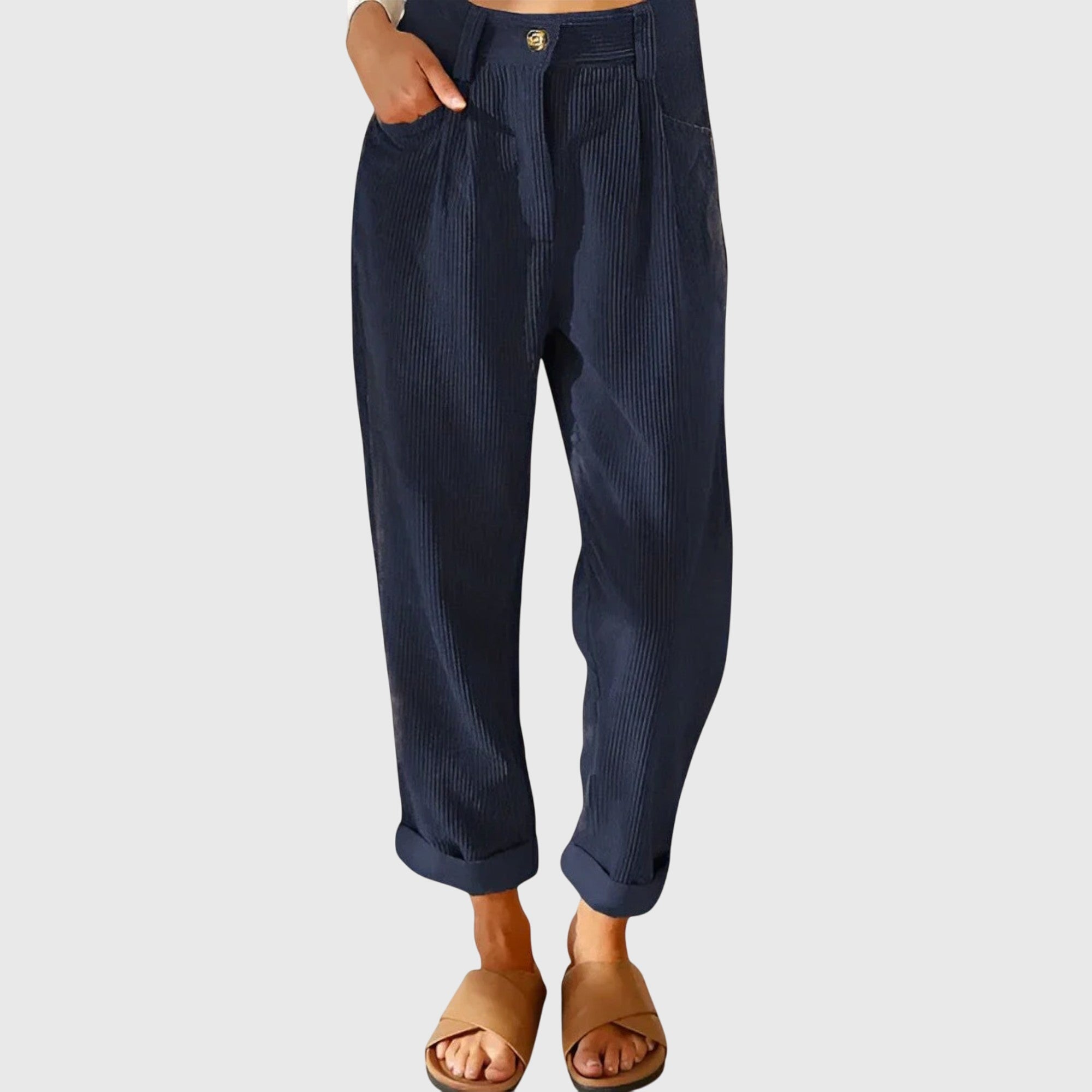 Clara | Pantaloni Moderni in Corda con Vestibilità Comoda | Stile Versatile per Uscite e Occasioni Formali 3