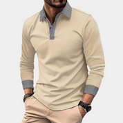 Clément | Elegante Polo Manica Lunga Uomo in Cotone Nero 0