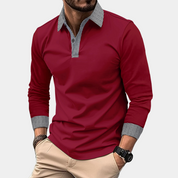 Clément | Elegante Polo Manica Lunga Uomo in Cotone Nero 4