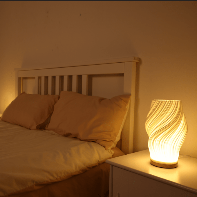 Cresta dell'Onda | Elegante Trasparente Lampada da Tavolo Moderna 6