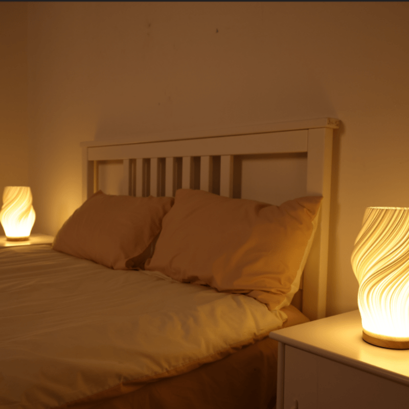 Cresta dell'Onda | Elegante Trasparente Lampada da Tavolo Moderna 8