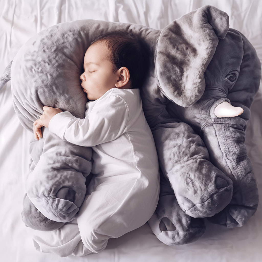 Cuscino Coccole Elefante | Peluche Morbido con Design Carino | Compagno Ideale per Neonati e Bambini 0