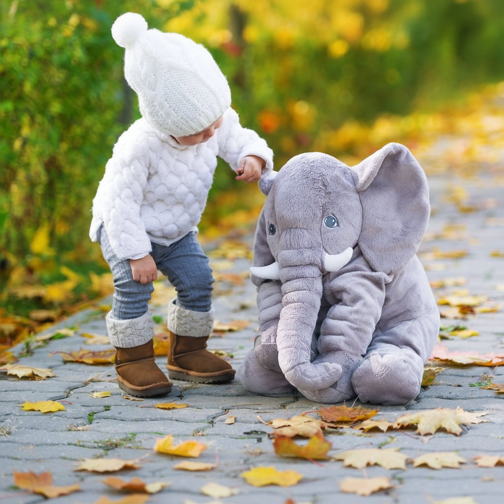 Cuscino Coccole Elefante | Peluche Morbido con Design Carino | Compagno Ideale per Neonati e Bambini 2