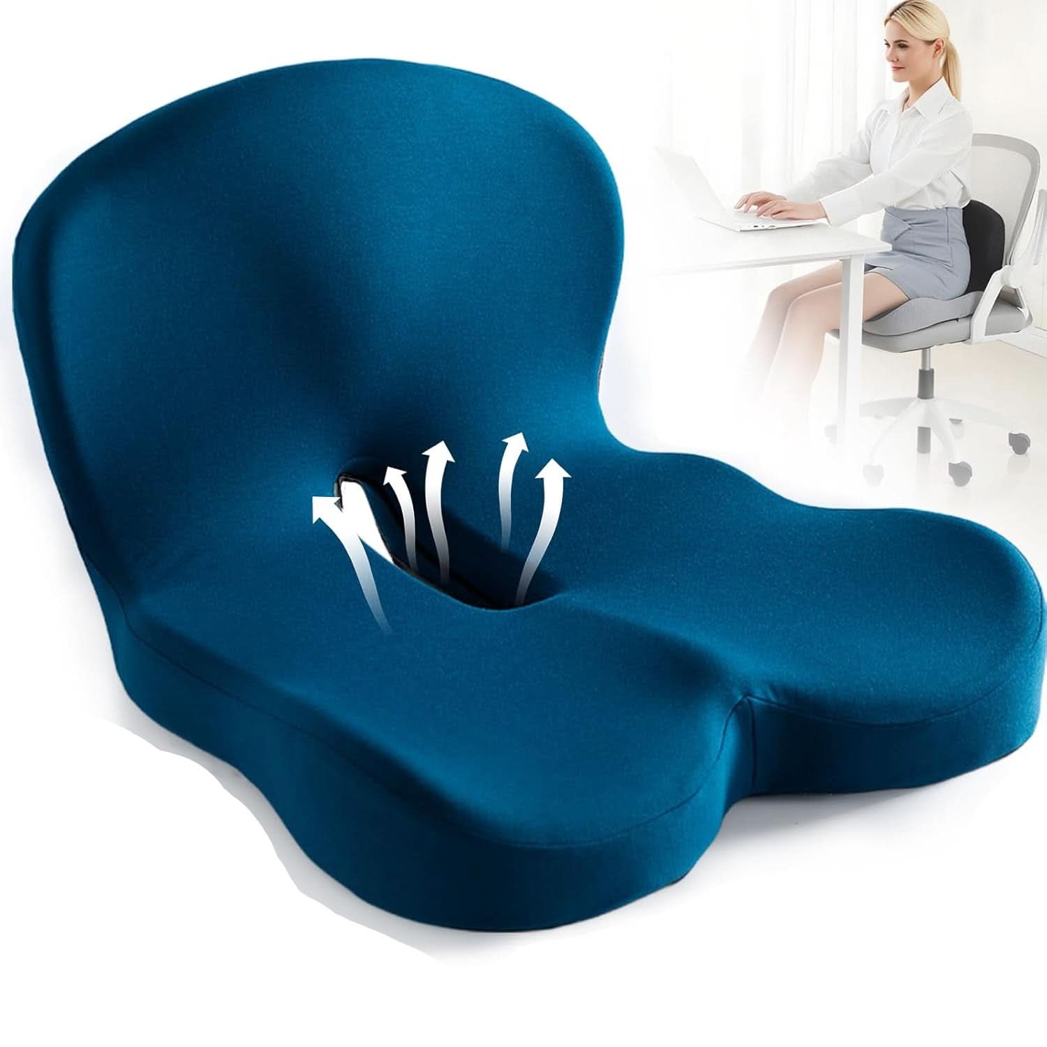 Cuscino Ergonomico Sedia in Memory Foam con Supporto Lombare | Comfort Ottimale per Seduta Sana 8
