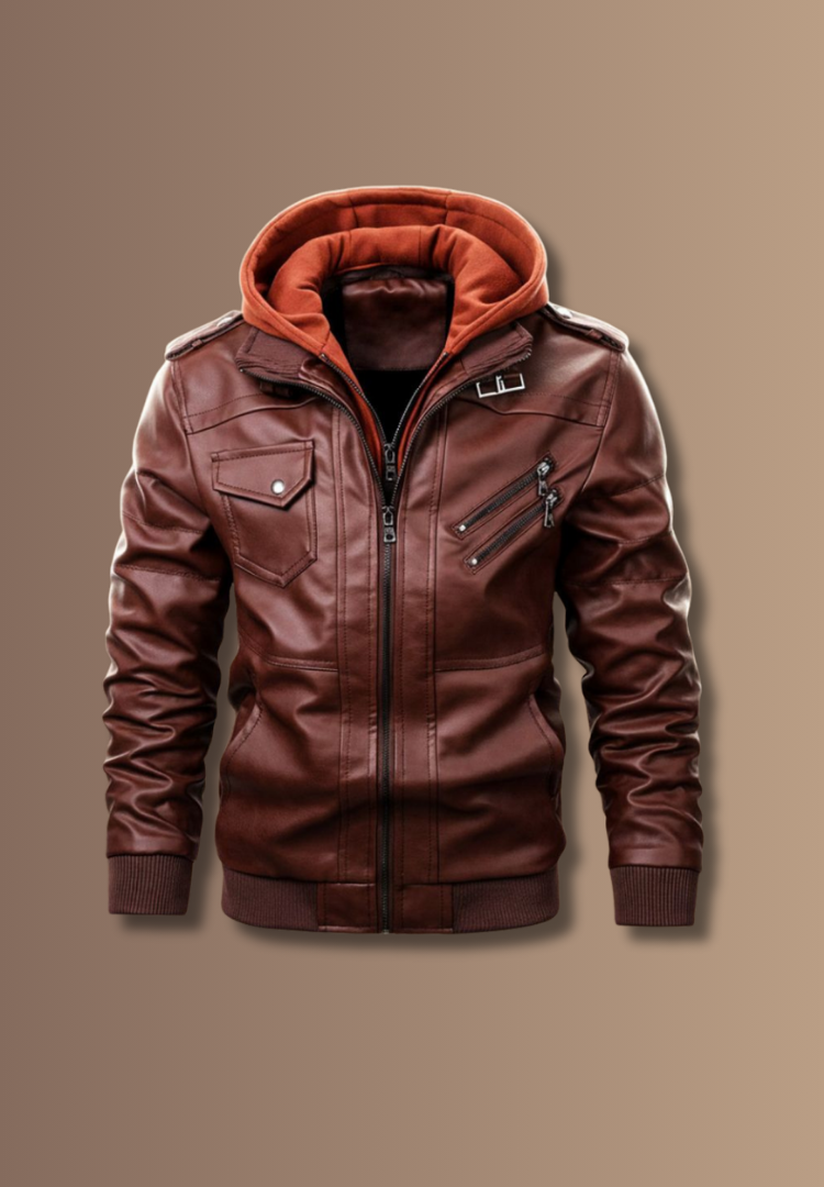 Tarmak – Giacca in Pelle con Cappuccio