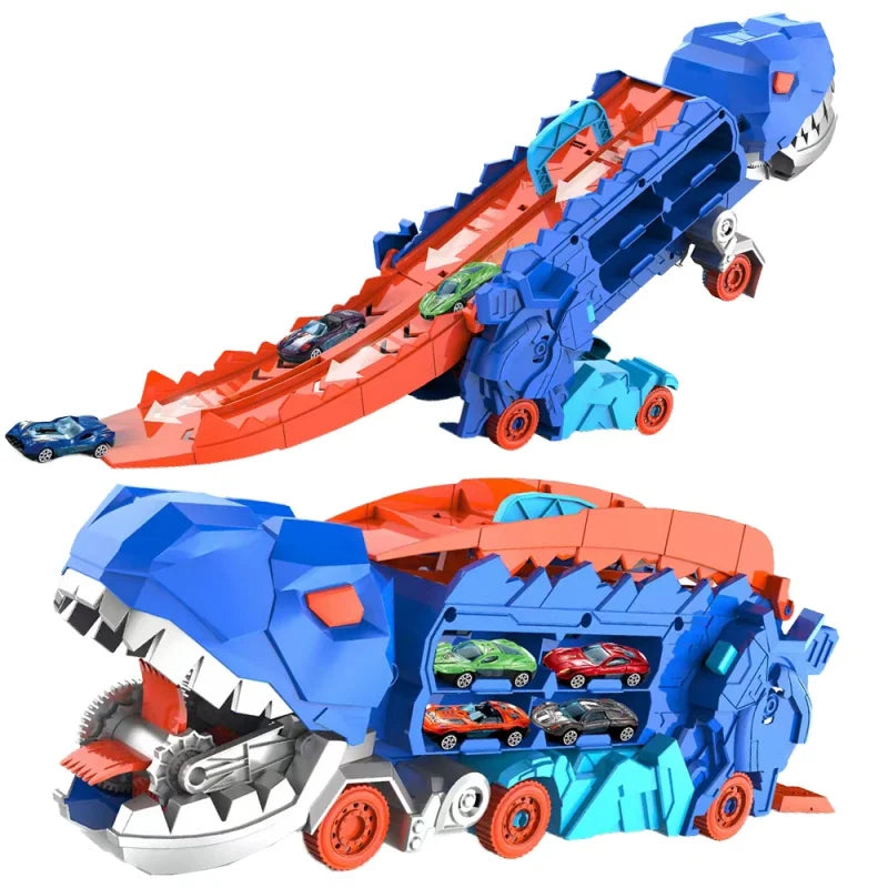 DinoRacer | Set da Gioco Dinosauro Trasformabile con Pista da Corsa | Stimola l'Immaginazione e le Capacità Motorie per Ore di Divertimento 0
