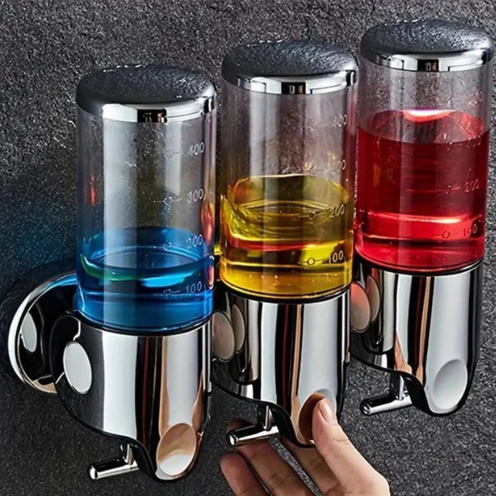 Dispenser Di Sapone Bagno Elegante Con Design Moderno | Accessorio Pratico A Parete per Spazi Ridotti 2