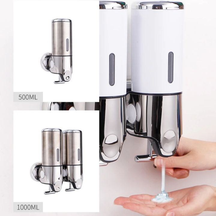 Dispenser Di Sapone Bagno Elegante Con Design Moderno | Accessorio Pratico A Parete per Spazi Ridotti 3