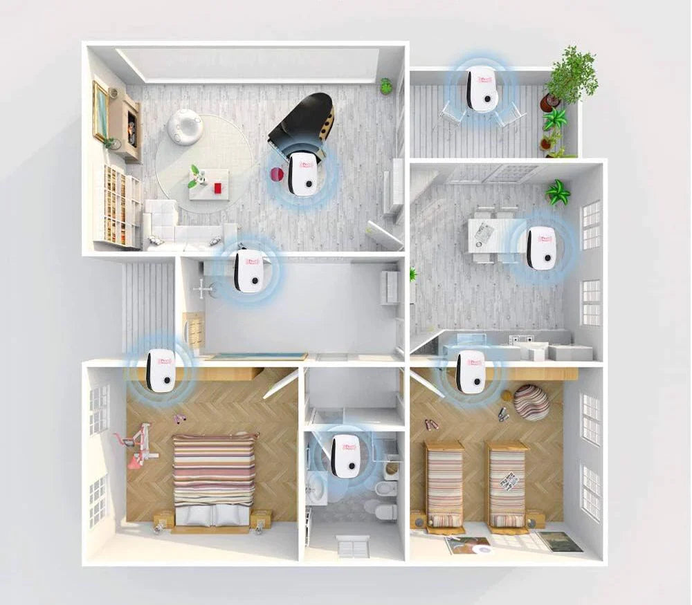 Dispositivo Ultrasonico per il Controllo dei Parassiti con Tecnologia Sicura | Rispettoso dell'Ambiente per Protezione Efficace fino a 80m² 3