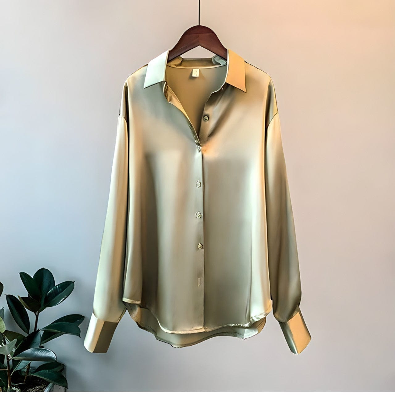 Donatella | Elegante Camicia Bianco Donna in Raso, Versatile e Raffinata 1