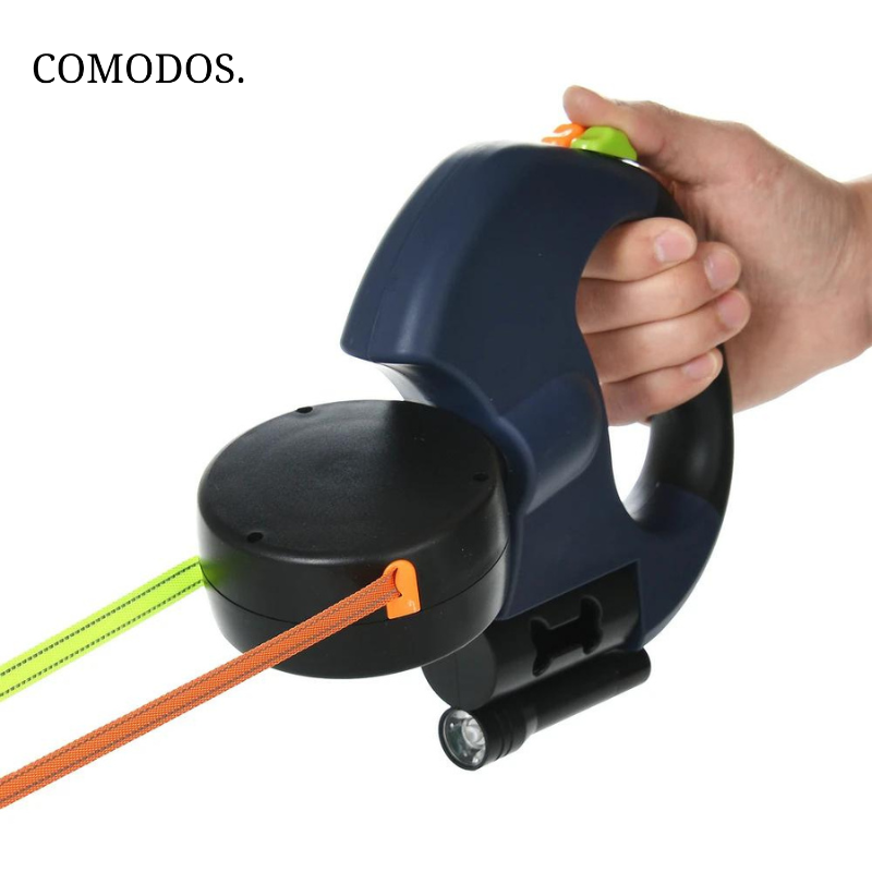 DuoStride | Guinzaglio per Cani con Luce LED e Impugnatura Ergonomica | Passeggiate Sicure e Comode per Due Cani 5