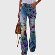 Eleganza Chic | Pantaloni Floreali a Gamba Larga con Bottoni Distintivi | Comfort e Stile per Ogni Occasione 0