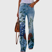Eleganza Chic | Pantaloni Floreali a Gamba Larga con Bottoni Distintivi | Comfort e Stile per Ogni Occasione 5