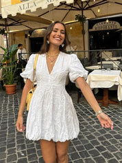 Emma | Elegante Abito Estivo Bianco con Volant per Donna 2