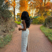 Emma | Elegante Abito Lungo Cerimonia in Pizzo Bianco 5