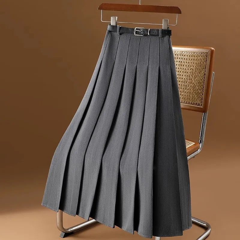 Emma | Elegante Gonna Midi Plissettata con Vita Alta 0